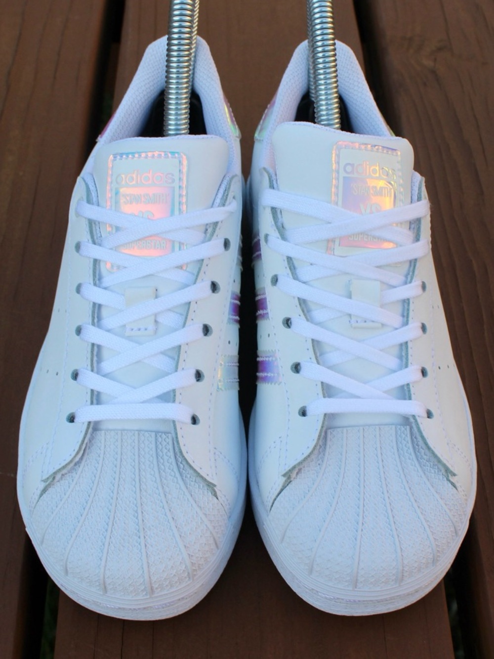 Adidas Superstar J 'White Iridescent' (FX7594) Kids' Sneakers Sz 2